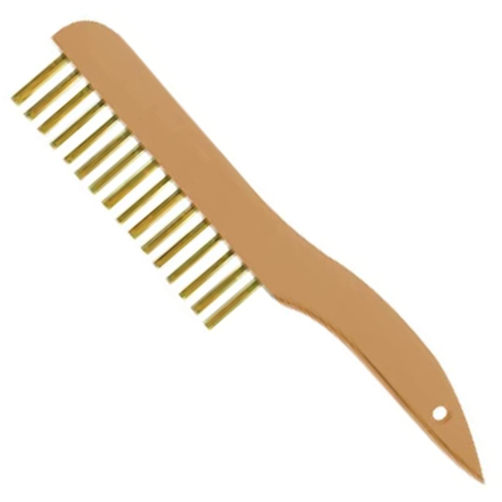 WEDO Spazzola in ottone, manico curvo, spazzola metallica, lunghezza 225, 4 x 16 file, pulizia di scorie di saldatura e ruggine, BAM/ATEX approvato la forgiatura