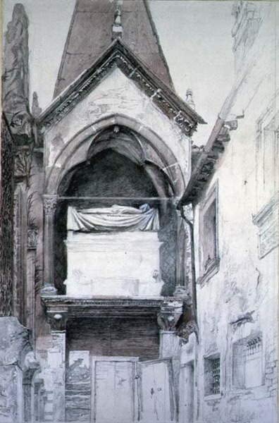 Toile le tombeau de CanI Verona John Ruskin poster salon 60x90cm