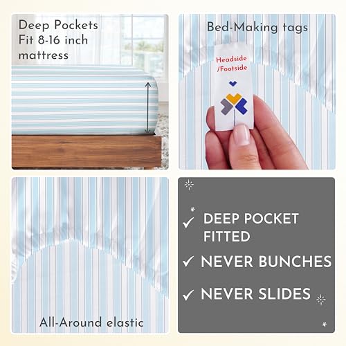 image for California Design Den Full Size Bed Sheets Set - 400 Thread Count Sate