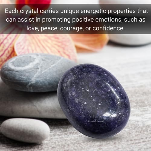 Image of Crystal Heaven Lepidolite Crystal Palm Pebbles Stones For Anxiety Stress Relief Massage - Aaa Grade Original Healing Gemstone Agate Palm Stone For Yoga Meditation Spiritual Reiki Feng Shui