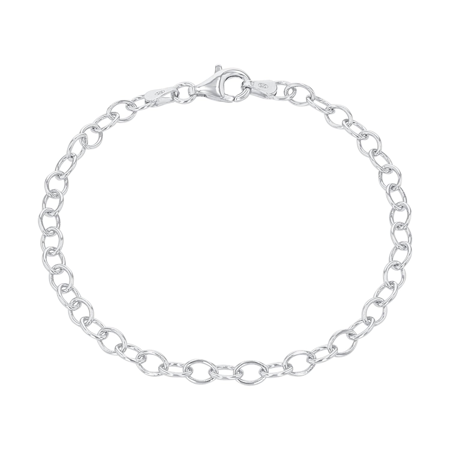 Amor Charmarmband 925 Sterling Silber Damen Armschmuck, 19 cm, Silber, Gold, Kommt in Schmuck Geschenk Box