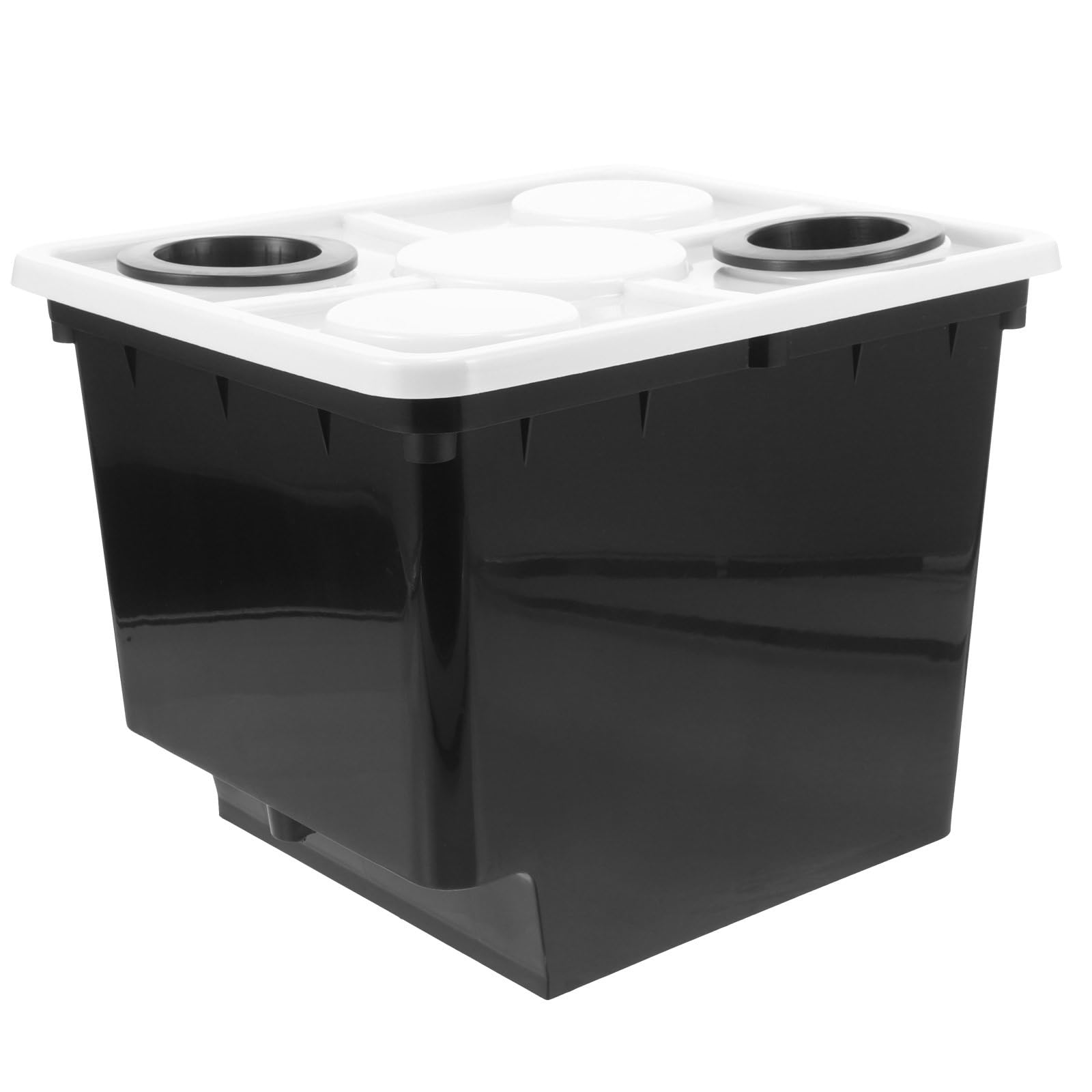 Seau hydroponique noir 2 trous Abaodam avec panier pour culture hors-sol