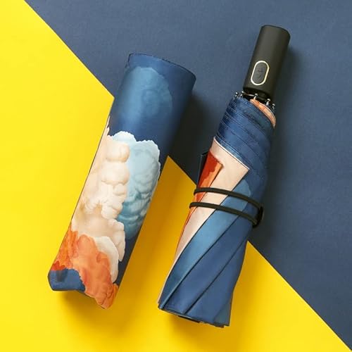 Dhdm Automatic Umbrella Women Creative Cloud Three-Folding Travel Anti-Uv Umbrella Rain Girl Pocket Parasol #TOP3