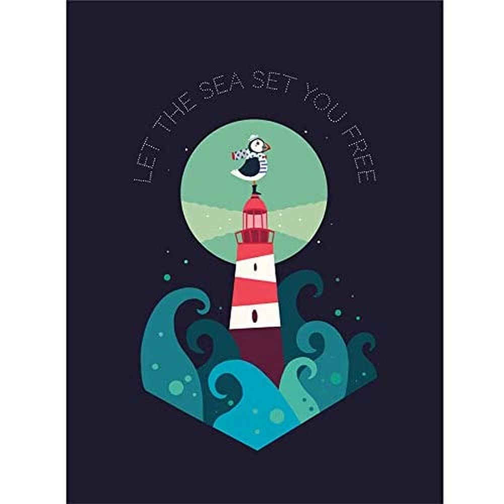 Wee Blue Coo Lighthouse Sea Free Wall Art Print