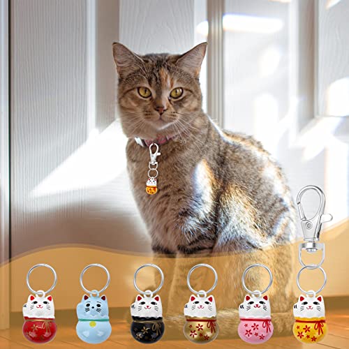 Cobee Colorful Lucky Cat Collar Bells, 6pcs with Breakaway Buckle for Kittens Training, Blue,Gold,Red,Pink,Black - Image 3