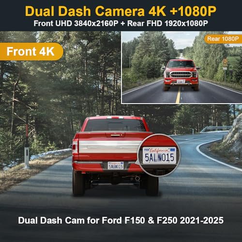 Fitcamx Front 4K+Rear 1080P Dash Cam
