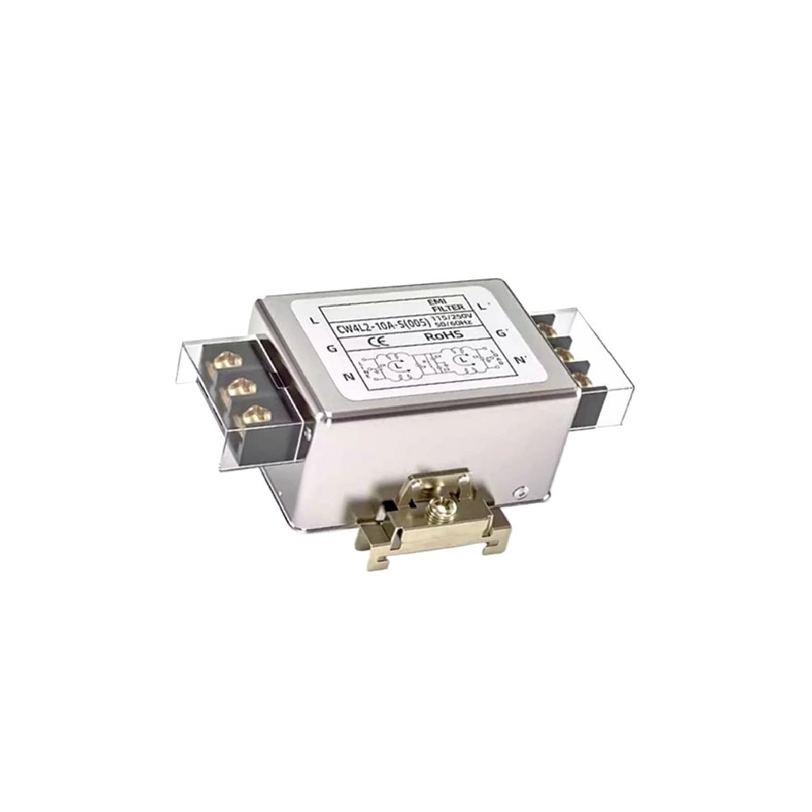 MBPAIHOP 1pcs CW4l2-S (005) 3A to 40A single-phase power filter CW4L2 Bipolar guide terminal block 220v power supply anti-interference(CW4L2-20A-S(005))