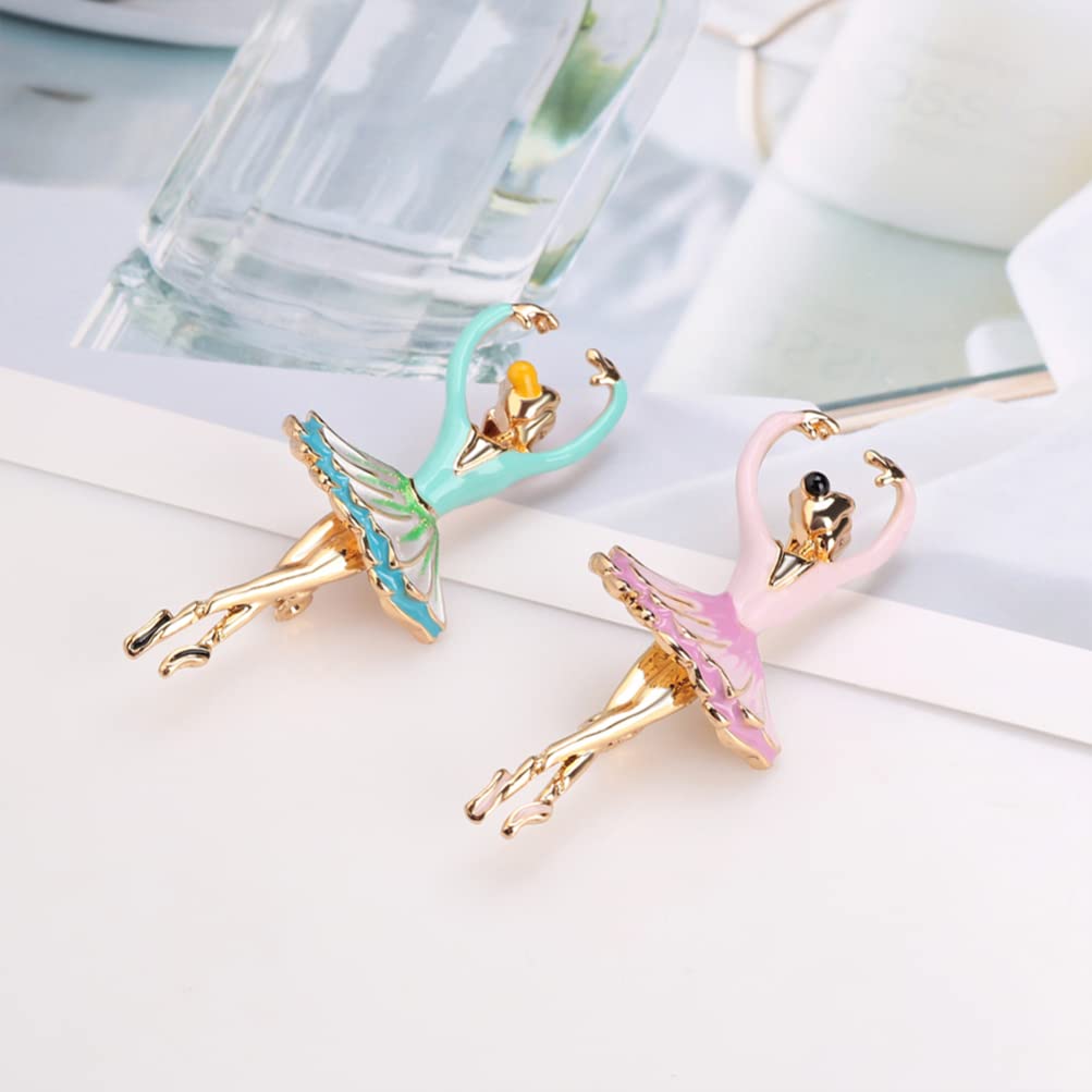 Women's Jewelry 2 Piezas broches Elegante Solapa Bailando Accesorios de joyería para Mujeres Ballet Ballet bailarín de Ballet Flower Brooch