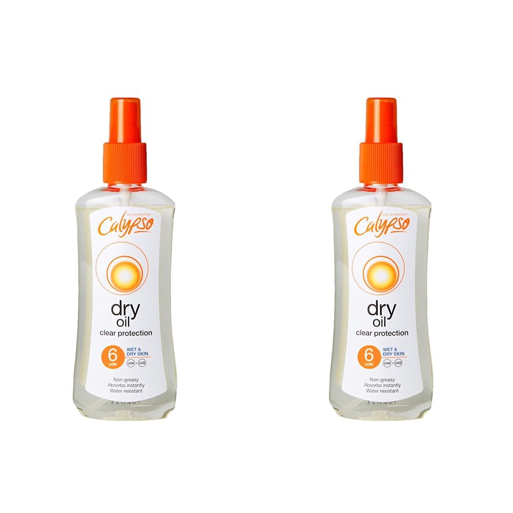 Calypso Wet Skin Dry Oil Spray with SPF6, 200 ml (Pack of 2)