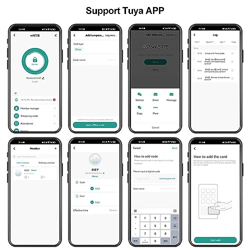 WiFi-TUYA-Smart-APP-Access-Controller-125KHz-1356MHz-RFID-KeyboardIP68-Waterproof-Touch-Panel-Backlight-Stand-Alone-Door-Access-Control-Keypad-10pcs-Blue-Keyfobs-Tags