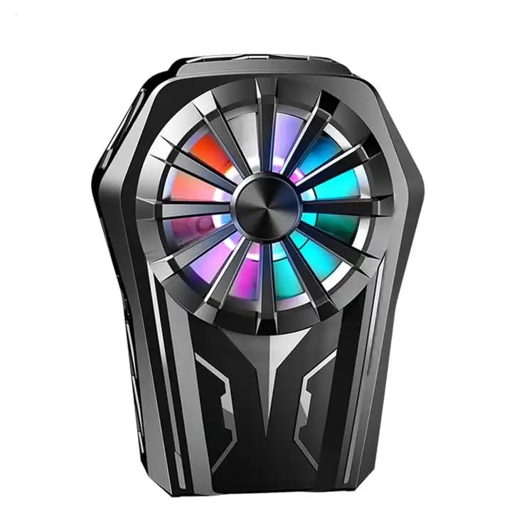 Image of BKN L-08 Mobile Phone Cooling Fan Radiator Rechargeable with 2000mAh Battery, RGB Light, Gaming Fan for Universal All Smartphone Cooler with 4-6.7 inch Screens | Gaming Live Streaming etc.