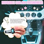 DEDC Voiture Air Refroidisseurs, 8 Pcs Car Scents Air Freshener, Clip d'évent de voiture Air Refroidisseur, Fleur Air Clips de voiture de fraicheur, Rose & blanc
