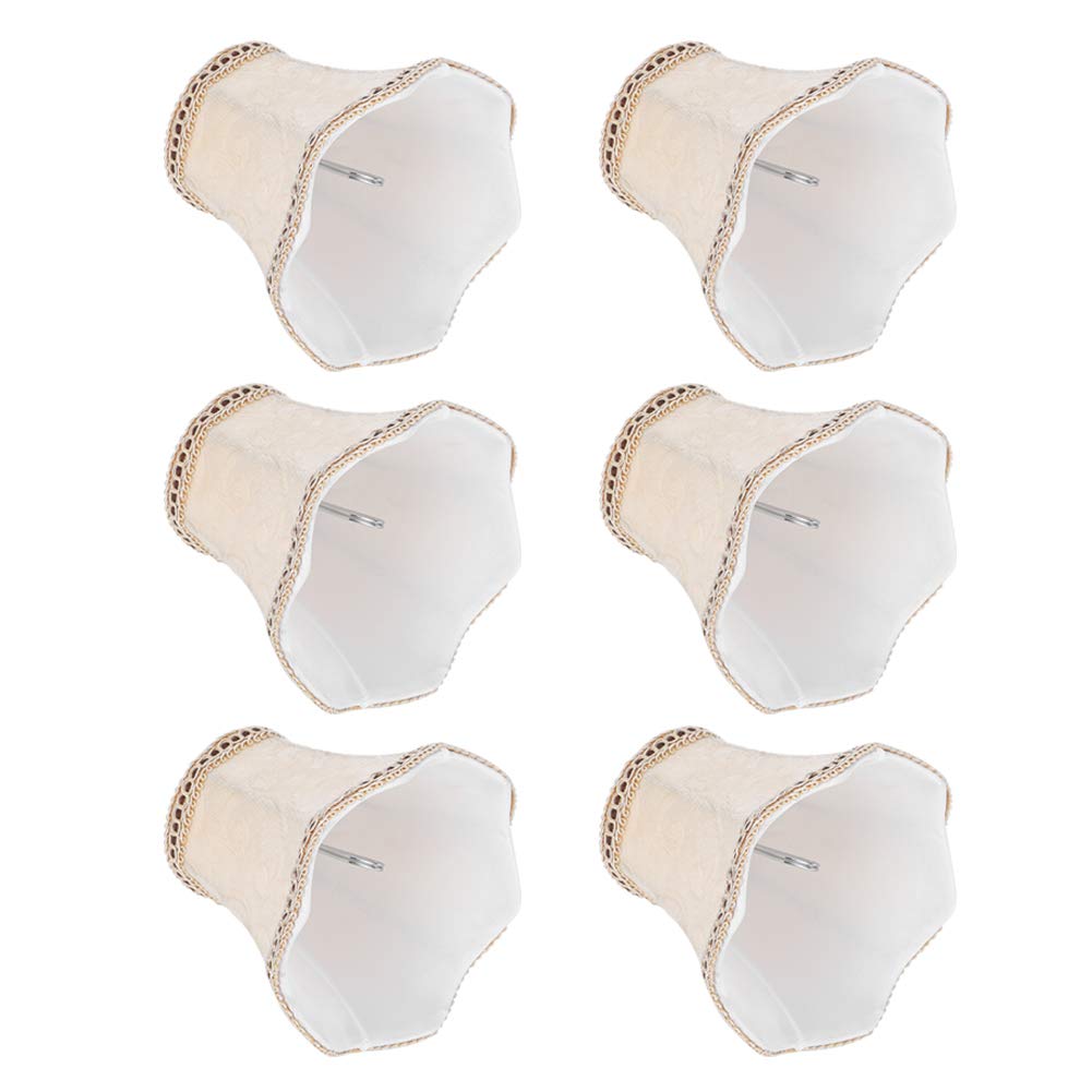 6 pantallas de lámpara, pantalla de tela E14 para mesita de noche, lámpara de araña de lino, lámpara de araña para lámparas de mesa, lámparas de pie, lámpara colgante de pared