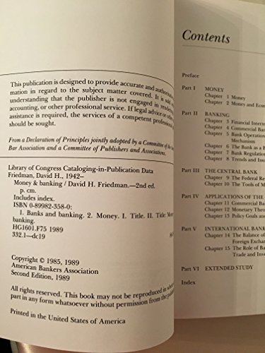 Money & banking 0899823580 Book Cover