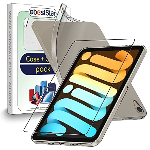 ebestStar - Funda para iPad Mini 2021 8.3'' (6 Gen) Apple, Carcasa Silicona Transparente, Capa Protectora TPU Antigolpes, Slim Ultra Fina, Transparente + Cristal Templado