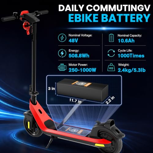 Image of Ebike Battery 48V 10.6Ah Samsungcell fit 250W-1000W Motor E-bike, Scooter