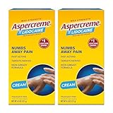 Aspercreme Lidocaine Pain Relief Cream Soothes Aggravated Nerves, Numbing Topical Analgesic with Max-Strength 4% Lidocaine & Moisturizing Aloe, 4.3 Oz., 2 pk