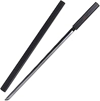 Vista 3 de Espada japonesa de anime Sasuke, espada samurái para cosplay, acero al carbono real, no afilada, Katana negra