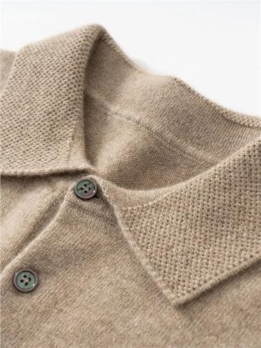 Men's Cashmere Polo Pullover Knitwear Sweater Fall Winter Casual Comfortable Warm Versatile Office Wear Basic Top(Q Gray9,X-Large)3