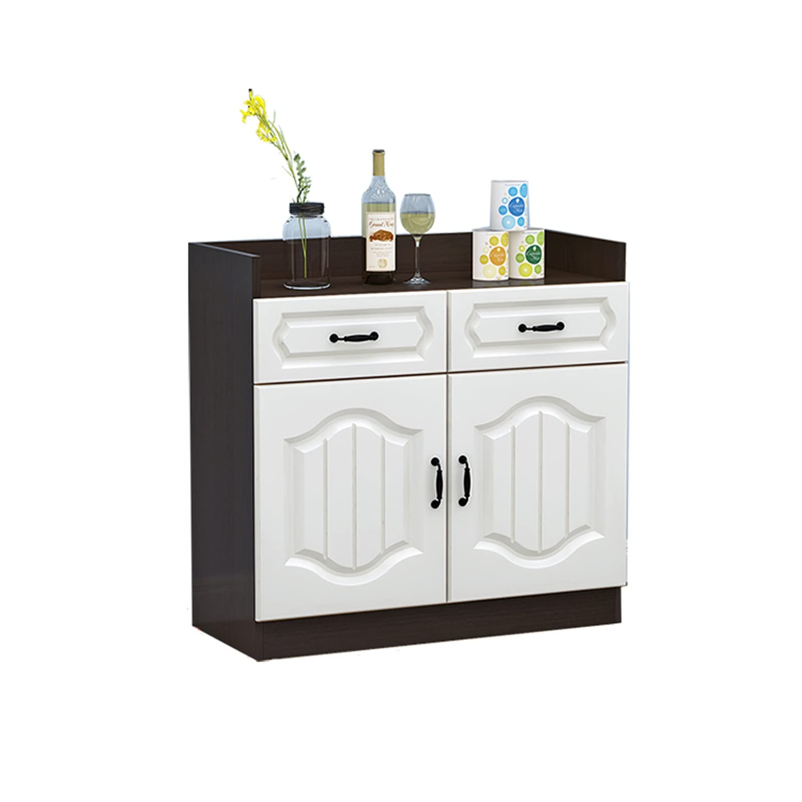 Vinoteca Gabinete for Almacenamiento de Vino con Puertas Dobles, Mueble Buffet, aparador con cajón for Sala de Estar, Cocina, baño para almacenar Vino