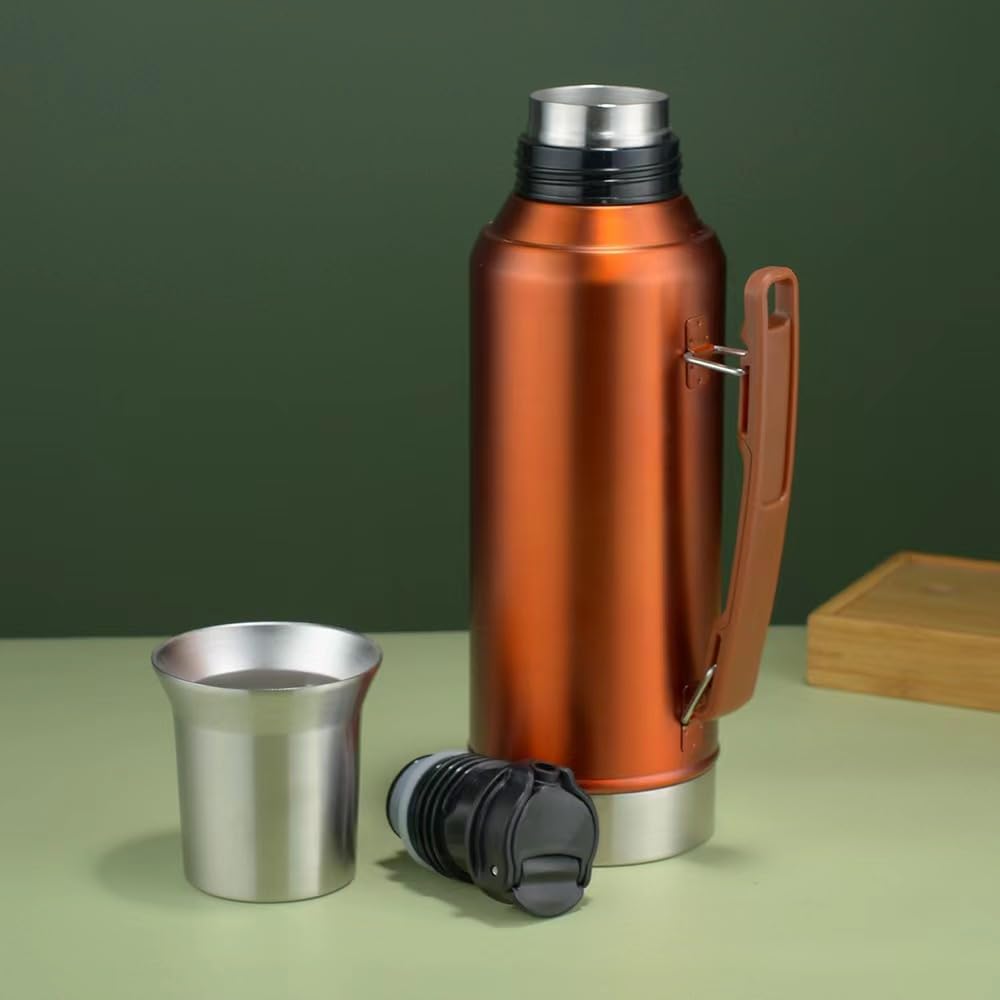 Neue Version Edelstahl vakuumisoliert 1,2 l Mate Tee – kalt für 48 Stunden – 20 Stunden eisgekühlt – spülmaschinenfest – Reisebecher für kalte oder heiße Getränke, BPA-freie Thermoflasche
