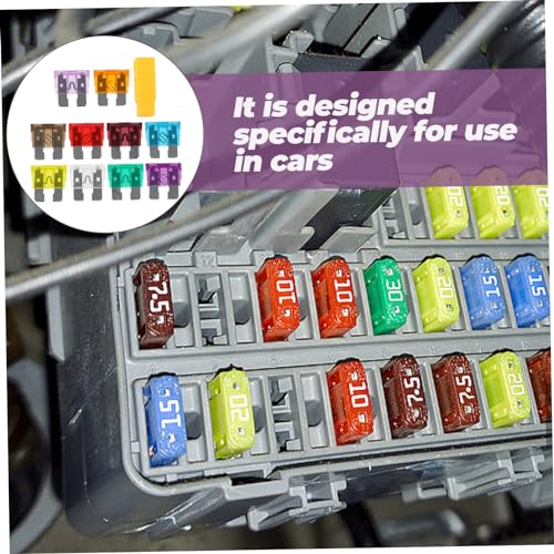Kit de fusibles automotrices Luxshiny, 50 piezas, diseño compacto, compatibilidad versátil para dispositivos de automóvil miniatura 6