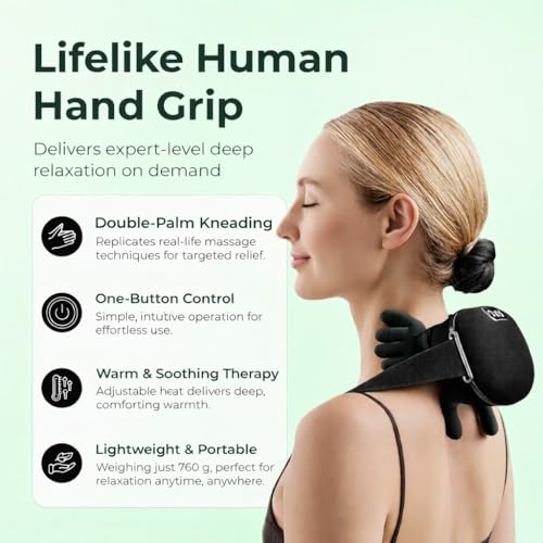 Image of Bionic Heated Neck & Back Massager | Wireless 4D Shiatsu Deep Tissue Kneading Massager for Pain Relief & Muscle Relaxation