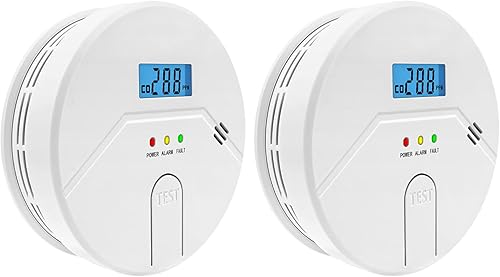 Paquete de 2, detector de humo y monóxido de carbono, pantalla digital LCD, tecnología 2 en 1, fácil de usar, alarma de 85 db, para el hogar y la disponible en Yaxa Colombia