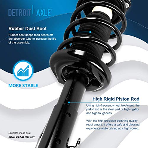 Image of Detroit Axle - Struts Shocks for 2006-2011 Honda Civic Acura CSX Complete 2 Front Struts w /Coil Springs Assembly 2 Rear Shock Absorbers 2007 2008 2009 2010 Replacement Suspension