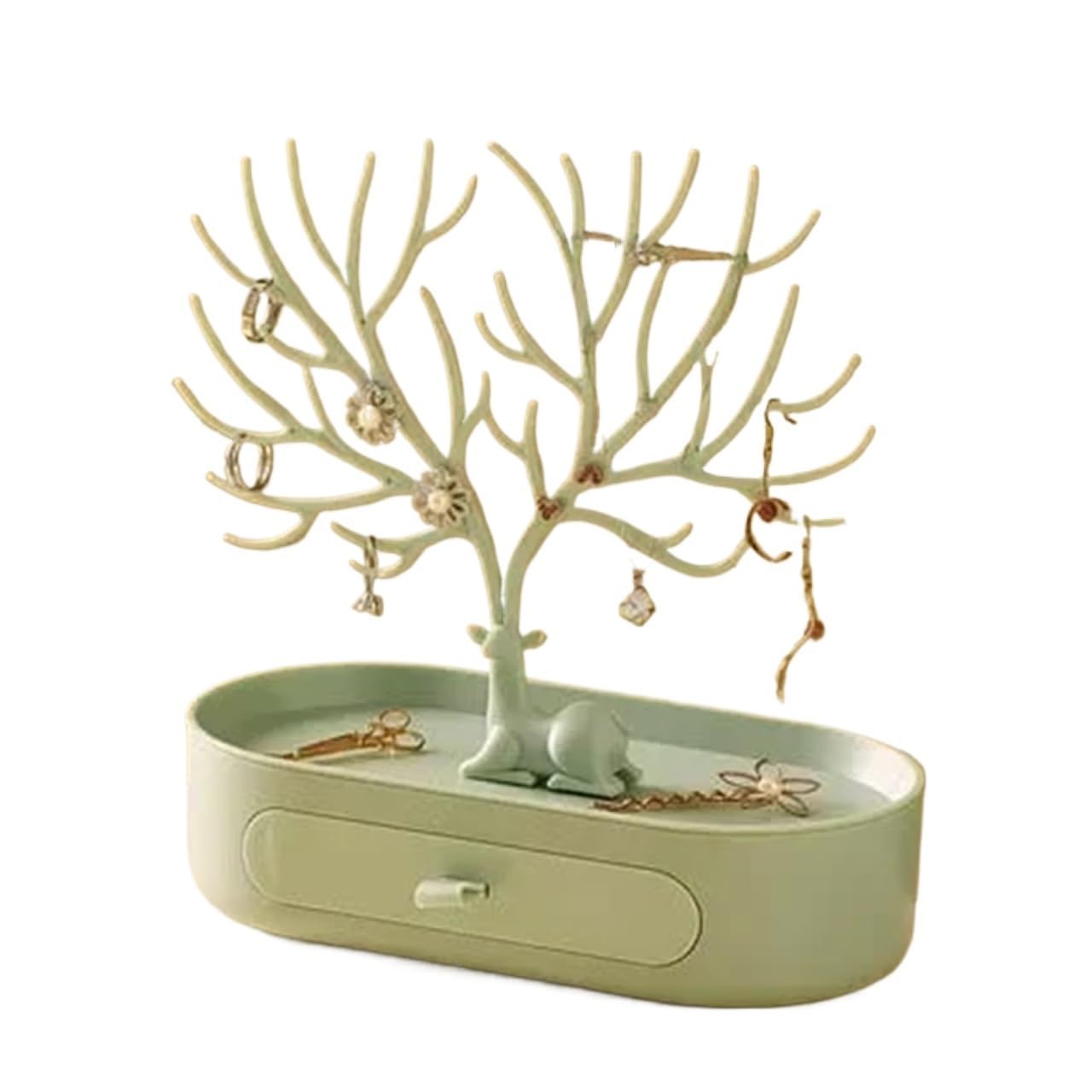 Zymjzbetic Jewellery Tree Jewelry Rack Necklaces Rings Display Bracelet Deer Organizer Cases Stand Tray Tree For Women(Color 15)