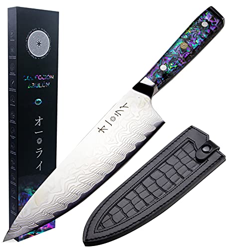 Listado de Cuchillo chef del mes. 43 All Right chef tool's - Cuchillo Chef Acero Damasco Japonés 45 capas Colección Abulón (Chef 21cm)