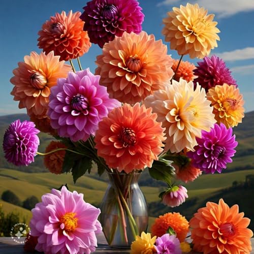 Image of SVG Imported Dahlia Flower Bulbs for Your Home and Gardening Pack of 2 Bulbs (mixedcolor)