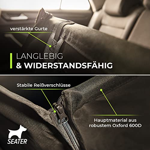 GÜTEWERK SEATER Hundesitz für Auto Rücksitz für kleine bis mittlere Hunde max 45 cm Schulterhöhe - stabiles & wasserfestes Material schwarz - Hunde-Autositz für Rückbank faltbar - Schutz für Autositze - Image 7