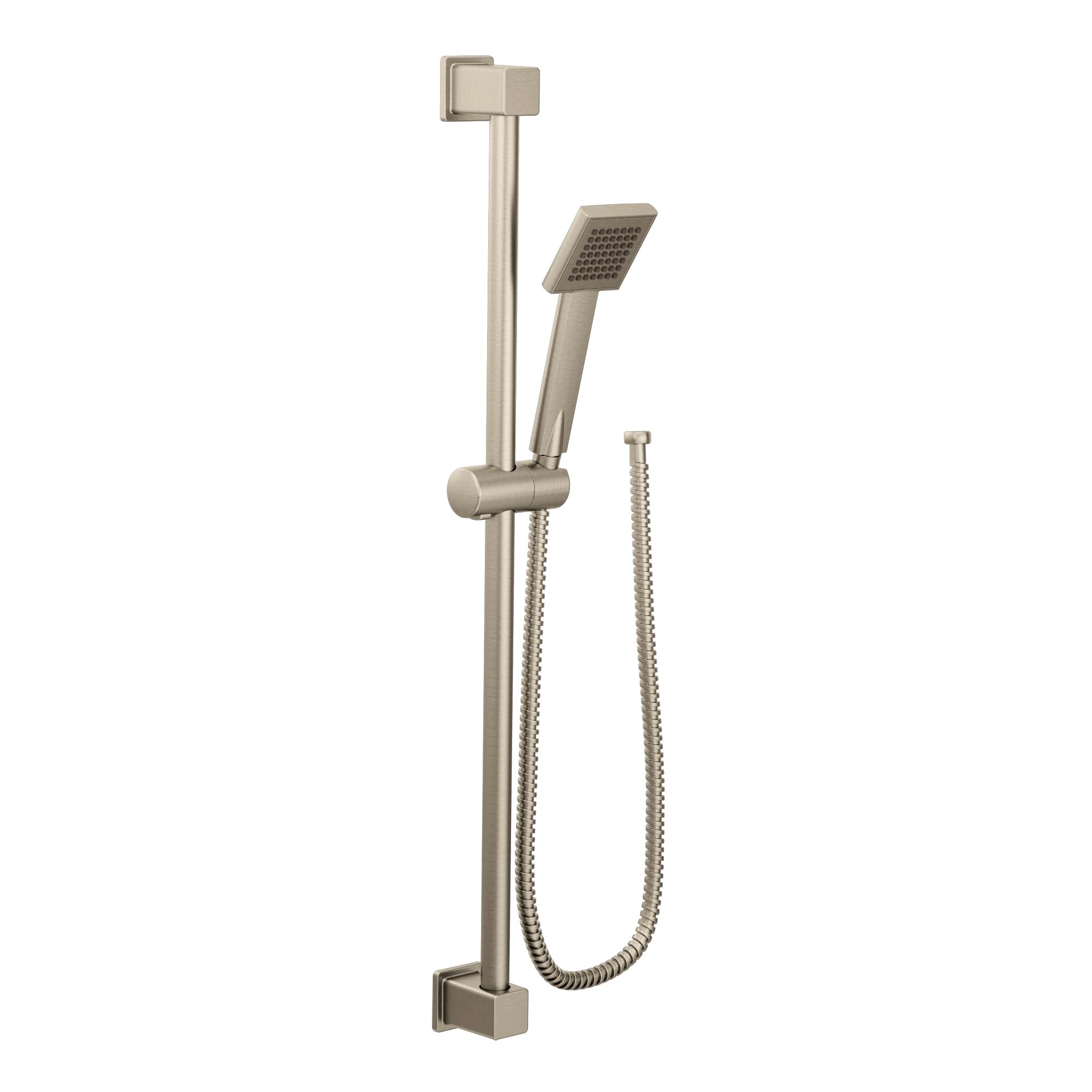 (Brushed Nickel) - Moen S3879EPBN 90 Degree Eco-Performance Handheld Showerhead with 180cm -Long Hose Featuring 80cm Slide Bar, Brushed Nickel