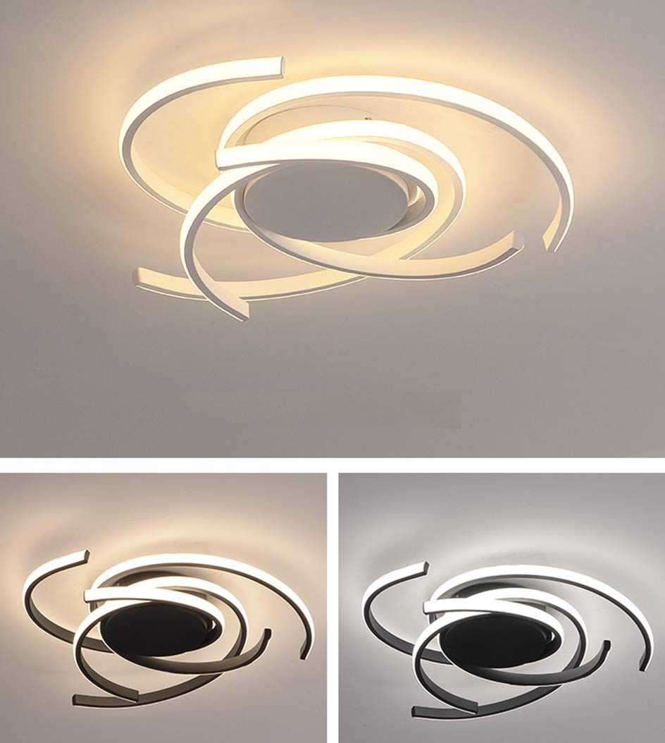 Lámpara LED de techo para dormitorio, lámpara de comedor, regulable con mando a distancia, diseño moderno, lámpara decorativa de techo, pantalla acrílica, para pasillo, casa de campo y baño (blanco)