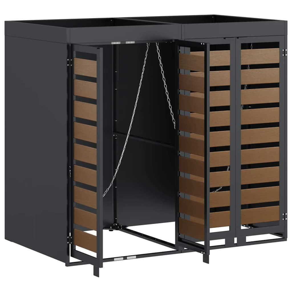 Almacenamiento de Cubos Wheelie para 3 Cubos Antracita Acero,Casa y jardín,Productos del hogar,Accesorios para contenedores de residuos,Soportes para contenedores de residuos,49.9kg-3394773