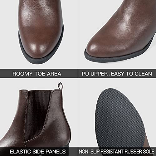 COASIS Women's Chelsea Boots Chunky Block Heel Slip On Ankle Boots with Elastic Sided Fall Booties3