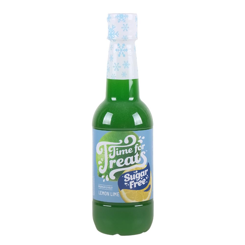 Time For Treats Flavored Syrup for Snow Cones, Homemade Sodas, Cocktails, Coffee, Baking and More - 16.9 Fluid Ounce Bottle (Lemon Lime - SUGAR FREE)[Amazon-developed Certification] Compact by Design