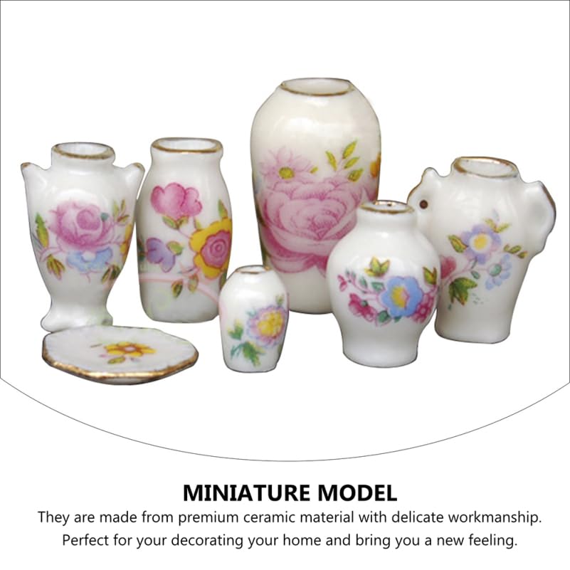 BESPORTBLE 7Pcs Miniature Vase Mini Ceramic Vase for Dollhouse Accessories and Micro Landscape Miniature Garden Display - Image 3