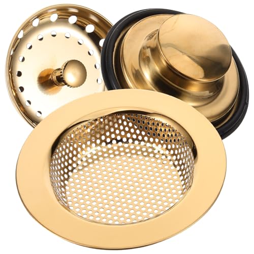 EXQUIMEUBLE Filtro de Drenaje Goma Reutilizable y Fácil Instalación de Acero Inoxidable Dorado Adecuado para Evitar Obstrucciones Fregadero para Fregadero de Cocina