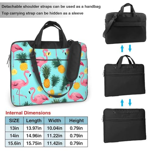 Funda delgada para laptop con correa y estampado flamenco miniatura 3