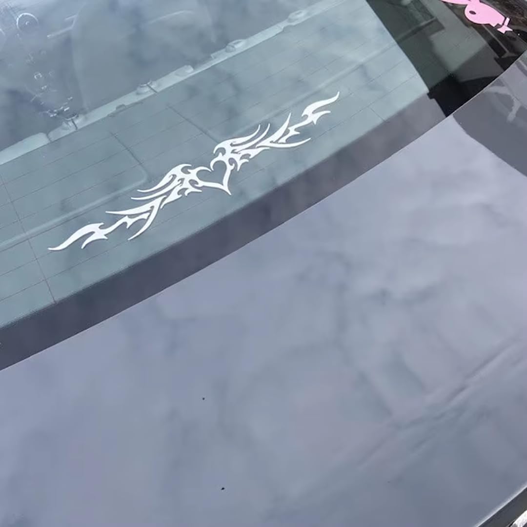 Naklejki samochodowe na Fire Heart Wings Naklejki dekoracyjne do samochodu osłona okienna Die Cut Tuning Auto Bumper Decals Accessories