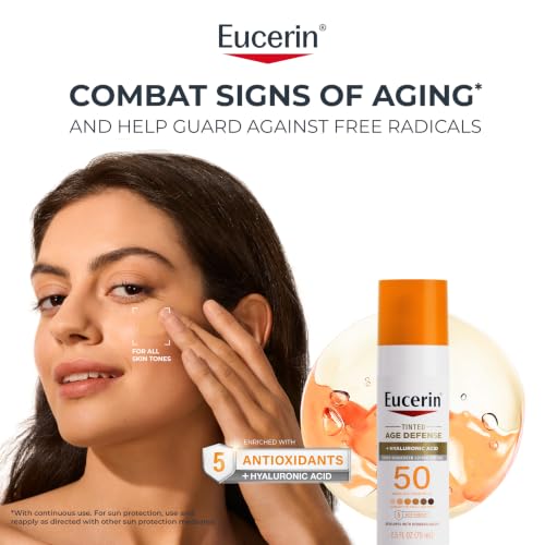 Eucerin Sun Age Defense Tinted Face Lotion SPF 50, 2.5 FL OZ - image 2