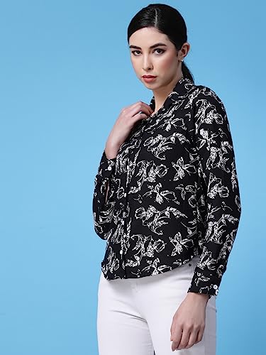 Image of OOMPH! Women's Cotton Regular Fit Floral Button Down Shirt