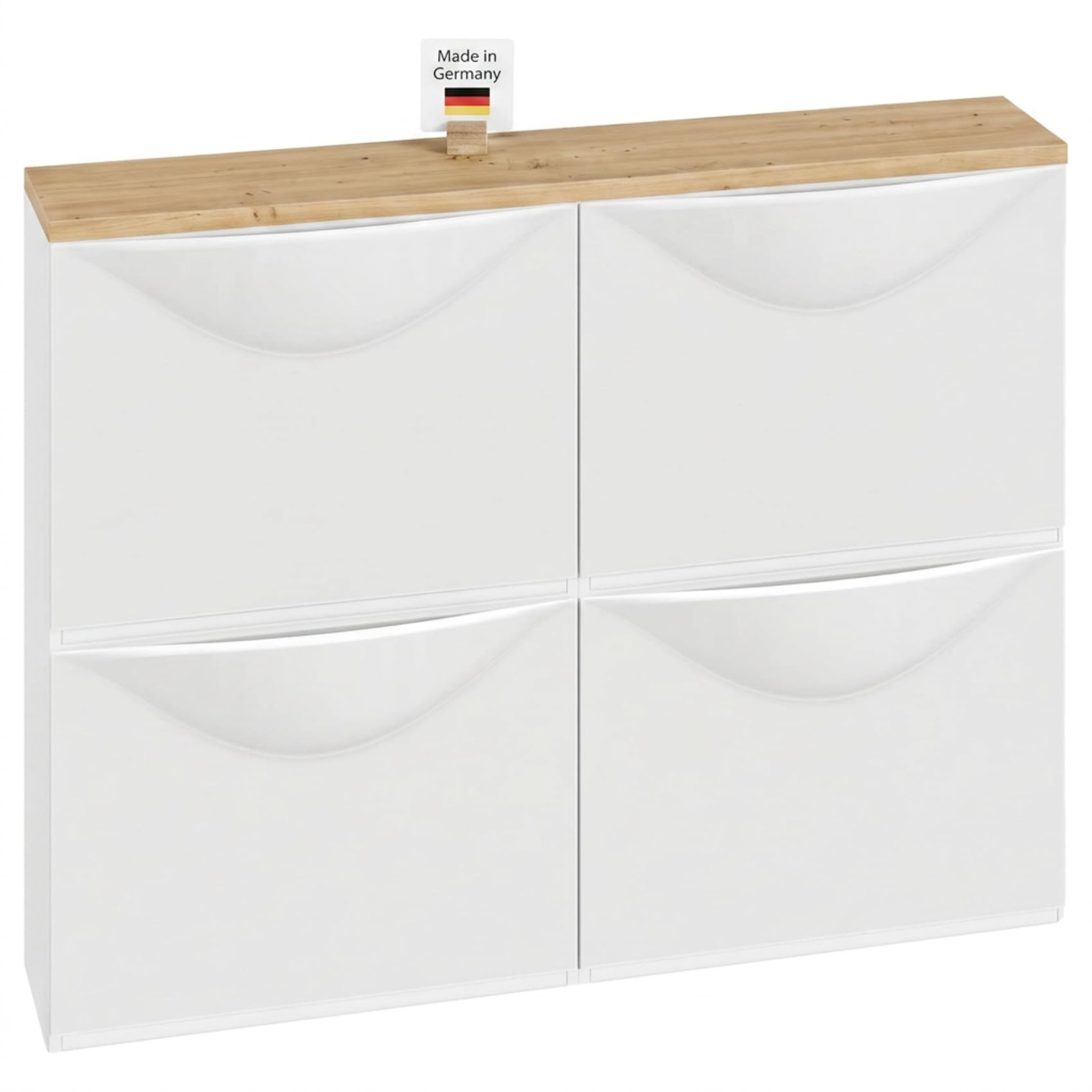 Holzplatte für Trones Schuhregal - 1, 2 oder 3 nebeneinander, Deckplatte im Stil Artisan Eiche, Holzbrett für Kunststoff Schuhschrank (für 2 Trones (1026 x 159mm))