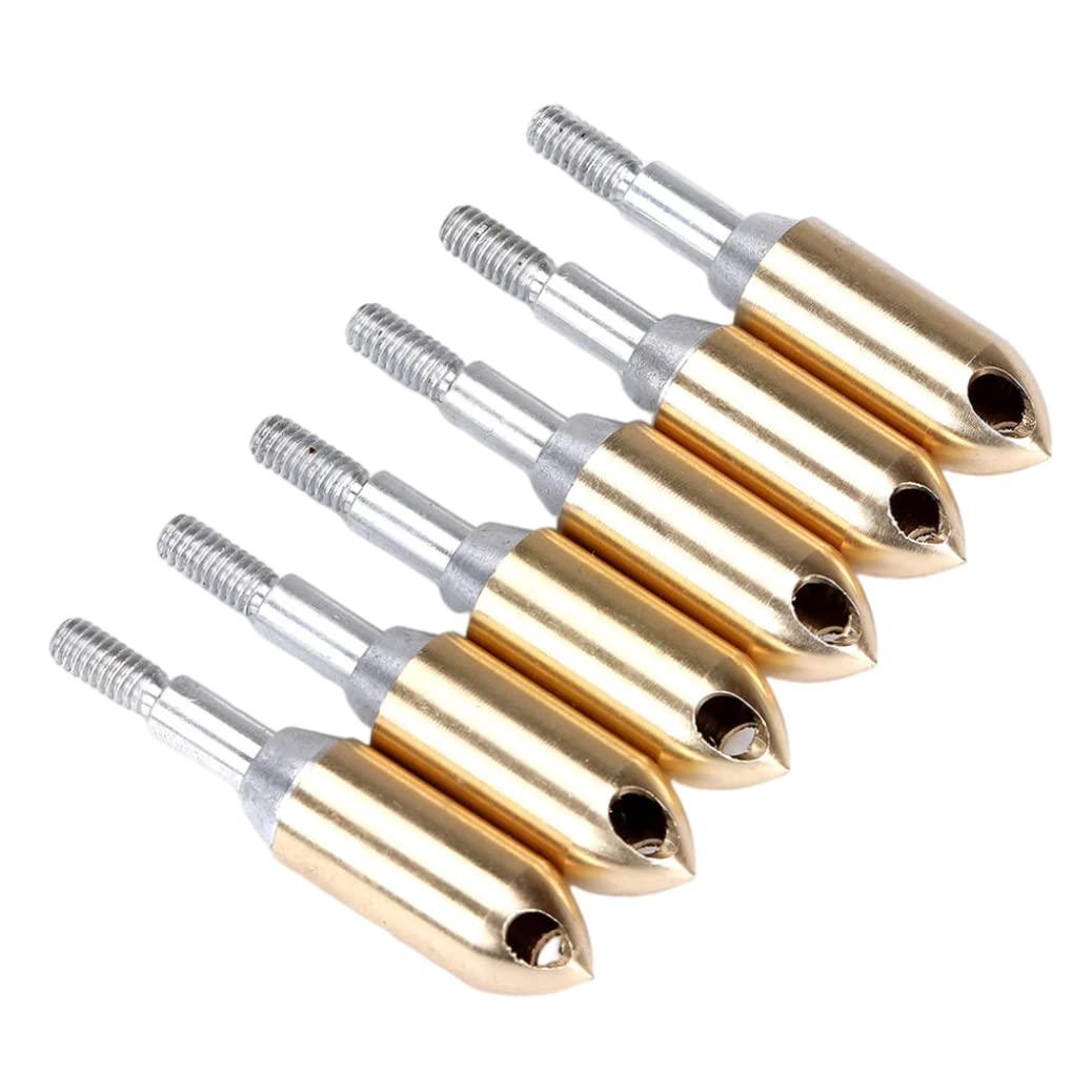BEAHING Arrowhead Tips, Archery Heads Copper Whistle Arrowhead Outdoor Practice Whistles Arrow Broadhead 6PCS, Archery Broadhead