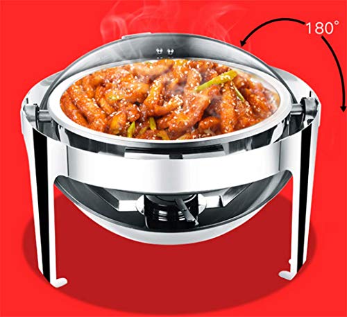 HSBAIS Speisenwärmer Buffetwärmer, 6 Qt Edelstahl Chafing Dish Runde Roll-Laden Warmhaltebehälter mit Deckel für Buffet… – Bild 6