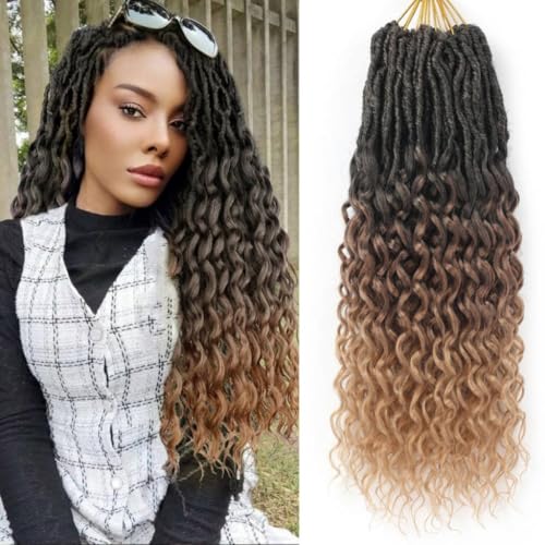 T1B/30/27# Goddess Locs Crochet Hair for Black Women Pre-Looped 18in,8 Pack