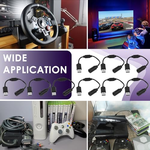 Image of USB Breakaway Cable for Xbox 360, Rocksmith Real Tone Cable, Xbox Controller Cord, Xbox USB Adapter, Guitar Hero Dongle , Compatible with Logitech G920 G923 G27 & Thrustmaster 458 Spider Racing Wheel