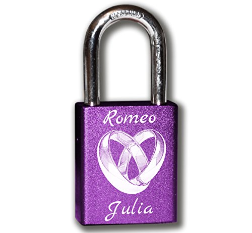 3Dglas Violettes Liebesschloss | Layout: Herz Ringe